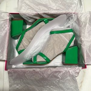 Vince Camuto, lotus, green, soft Patent leather sandals